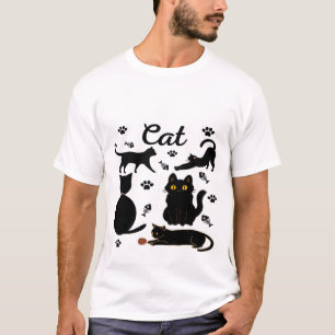 Camiseta Grupo de gatos bonitos, gatos engraçados, amante d