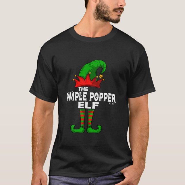 Camiseta Grupo de Natal da Família Elf do POPPER PIMPLE (Frente)