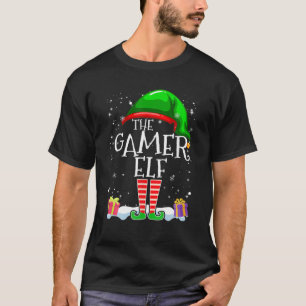 Camiseta Grupo de Natal da Família Elf Gamer Correspondent
