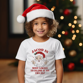 Camiseta Grupo De Natal Mais Provável Para Papais noeis Eng