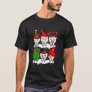 Camiseta Grupo de Natal Papai Noel Rena Elfo Dentes Dentist