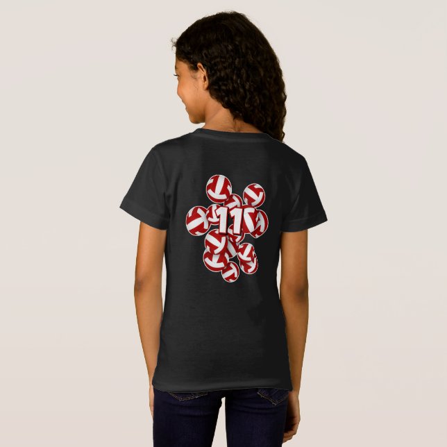 Camiseta grupo de nomes personalizados de atletas de volley (Parte Traseira Completa)