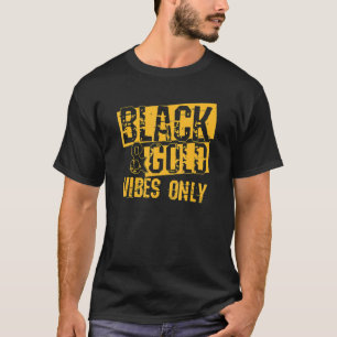 Camiseta Grupo Dourado do Dia de Jogo Negro Para Pegada De 