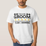 Camiseta Grupo Elegante Branco e Preto Clássico<br><div class="desc">Celebre a ocasião especial com esta camiseta na moda.</div>