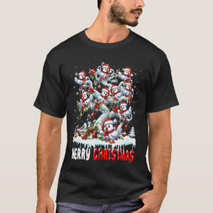 Camiseta Grupo Feliz Natal Galinhas do Papai Noel na Árvore