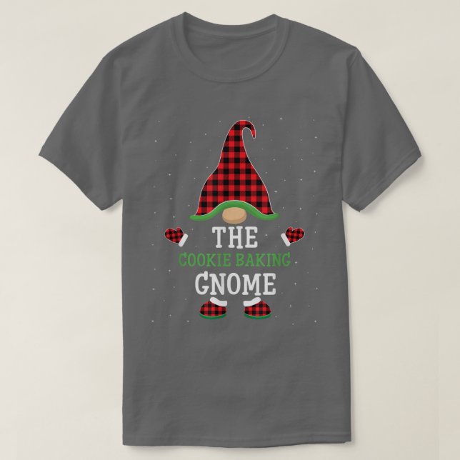 Camiseta Grupo Gnomo Cookie Baking Correspondendo ao Natal  (Frente do Design)