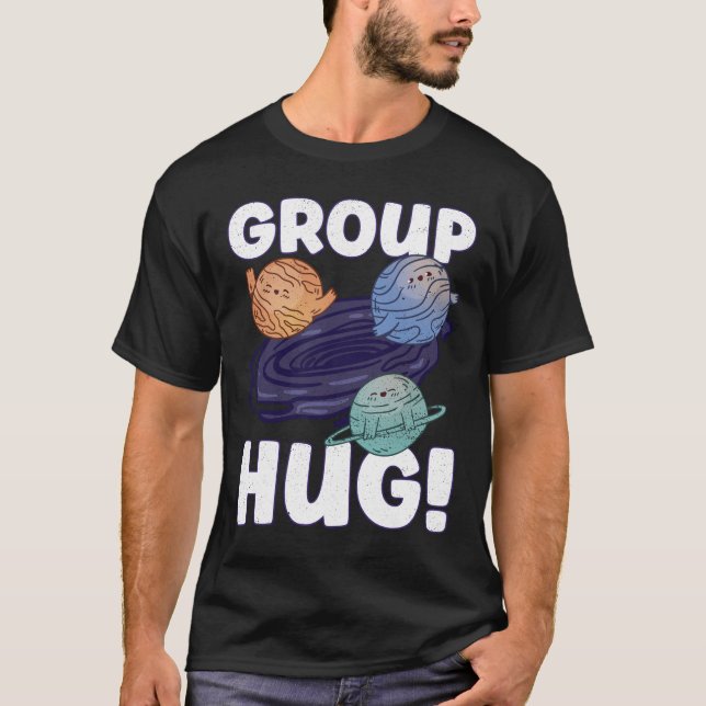 Camiseta Grupo Hug! - Astronomia Espacial do Buraco Negro (Frente)