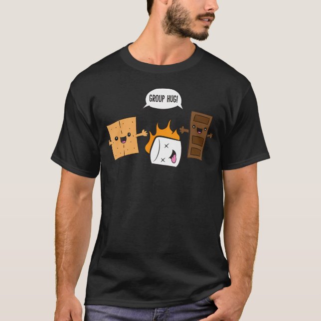 Camiseta Grupo Hug Camping Campfire Chocolate Marshmallow S (Frente)
