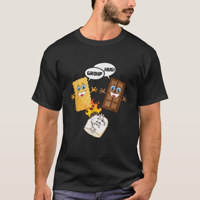 Camiseta Grupo Hug Funny Smores Chocolate Marshmallow Campi (Frente)