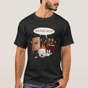 Camiseta Grupo Hug S mores Marshmallows Acampamento Engraça