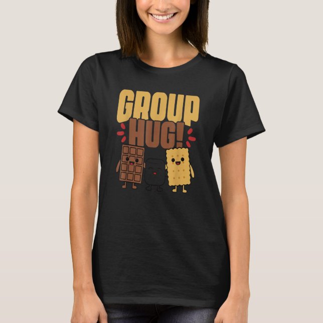 Camiseta Grupo Hug S'more Campfire Chocolate Marshmallow Ca (Frente)