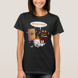 Camiseta Grupo Hug S'mores Marshmallows Acampando Engraçado