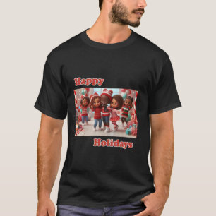 Camiseta Grupo Selfie com Papais noeis Candy Cane Lane Afri