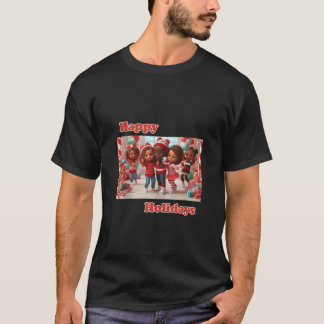 Camiseta Grupo Selfie com Papais noeis Candy Cane Lane Afri