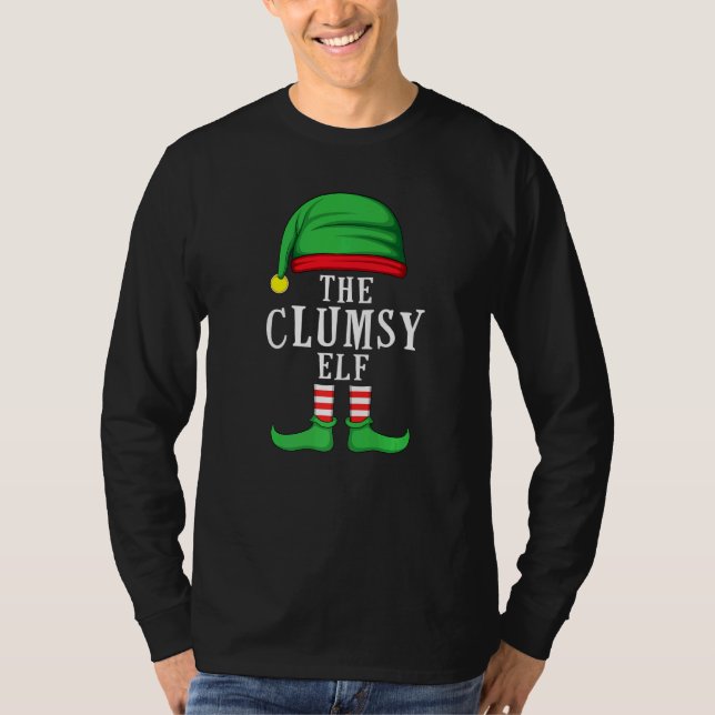 Camiseta Grupo Xma de Combinação Familiar Clumsy Elf Christ (Frente)