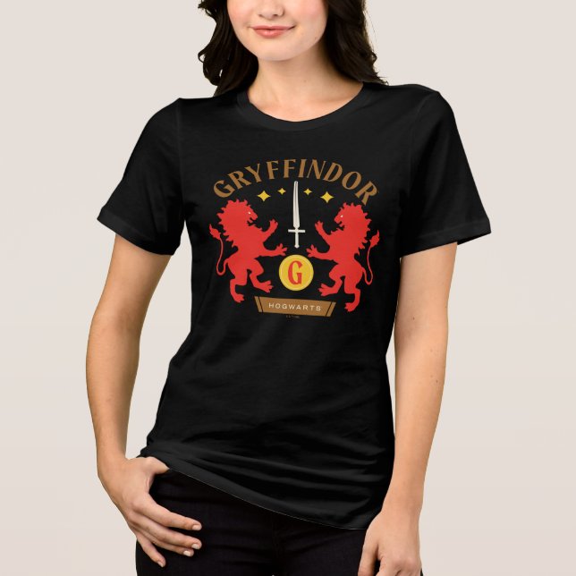 Camiseta GRYFFINDOR™ Casa Espada Dupla Leão Gráfico (Frente)