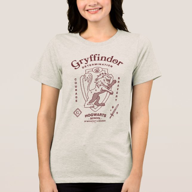 Camiseta GRYFFINDOR™ Determination Courage Bravery Crest (Frente)
