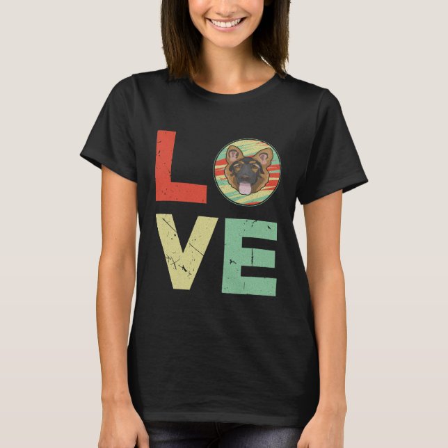 Camiseta GSD052 - German shepherd Love (Frente)