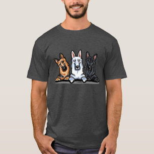 Camiseta GSD preto branco e bronzeado