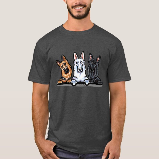 Camiseta GSD preto branco e bronzeado (Frente)