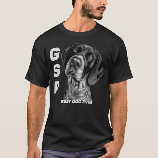 Camiseta GSP German Short Haired Pointer Dog Mom Dad Best (Frente)