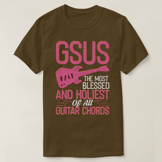 Camiseta GSUS Guitar Chords With Electric Guitar454 (Frente do Design)