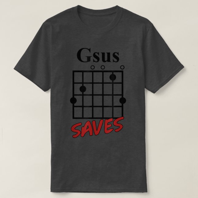 Camiseta Gsus guitarra salva 974 (Frente do Design)