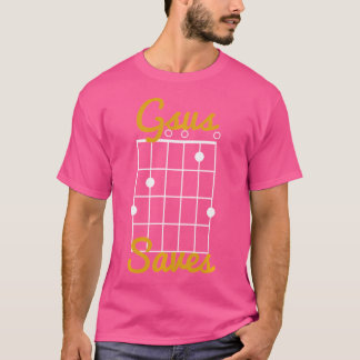 Camiseta Gsus Saves - Jesus Engraçado Jogador de Violão Cri