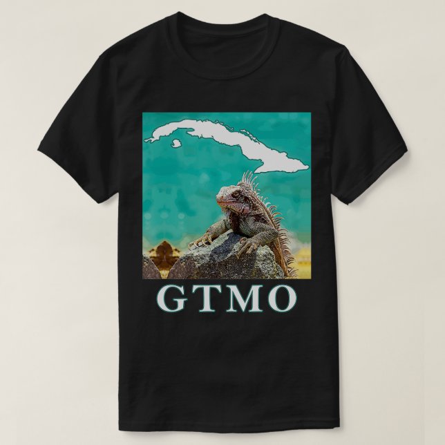 Camiseta GTMO Iguana Guantanamo Bay Cuba (Frente do Design)