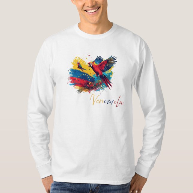 Camiseta Guacamayas de Venezuela con Bandera  (Frente)