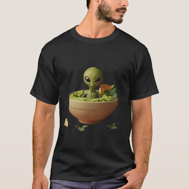Camiseta Guacamole Alien – Arte Divertida de Molho de Abaca (Frente)
