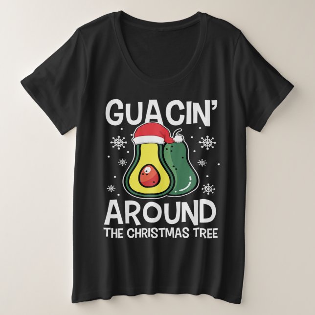 Camiseta Guacin De Natal À Volta Da Árvore Avocado Xmas (Frente do Design)