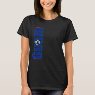 Camiseta Guam com cores de bandeira na lateral de
