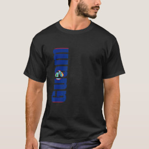 Camiseta Guam com cores de bandeira na lateral de