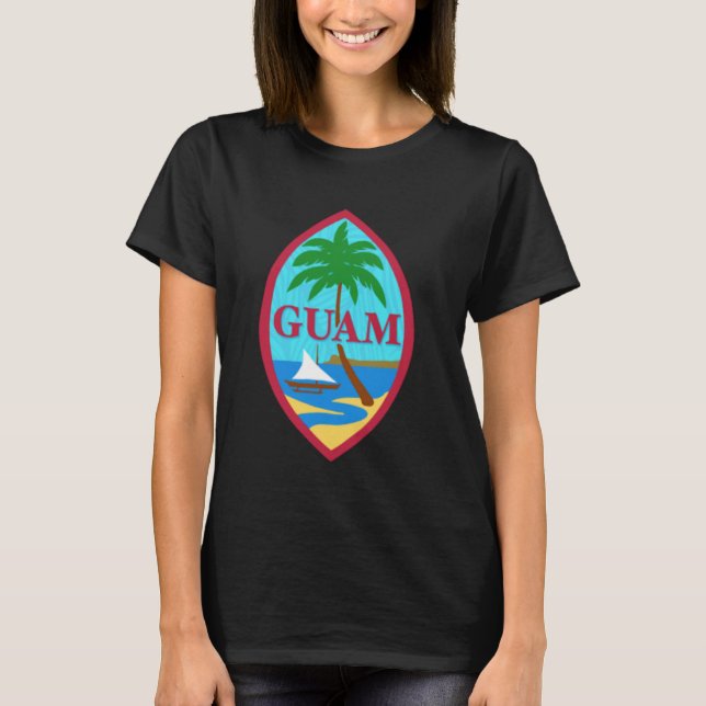 Camiseta Guam Flag T shirt Mens Mulheres Crianças Chamorro  (Frente)