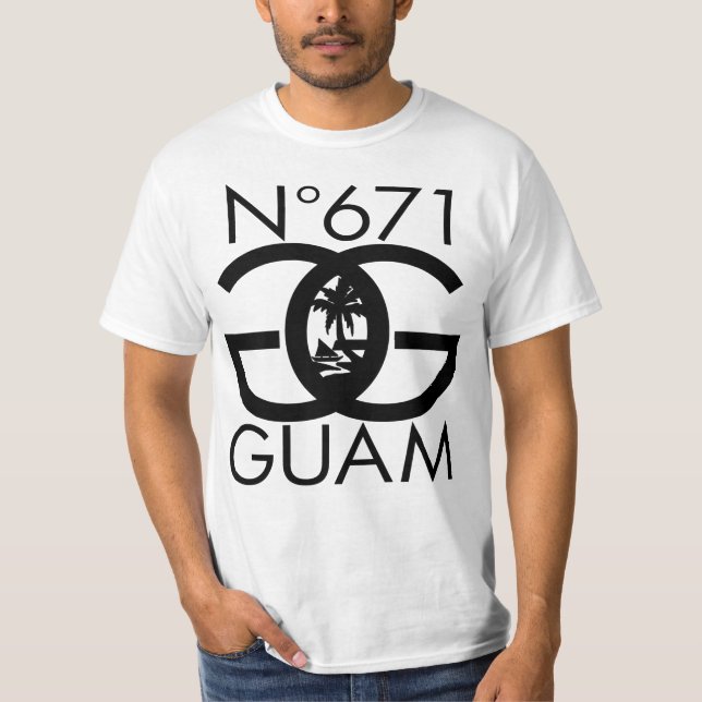 Camiseta GUAM FUNCIONA o selo de 671 números (Frente)