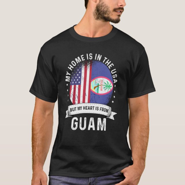 Camiseta Guamanian American Patriot Grown Proud Home USA Fl (Frente)