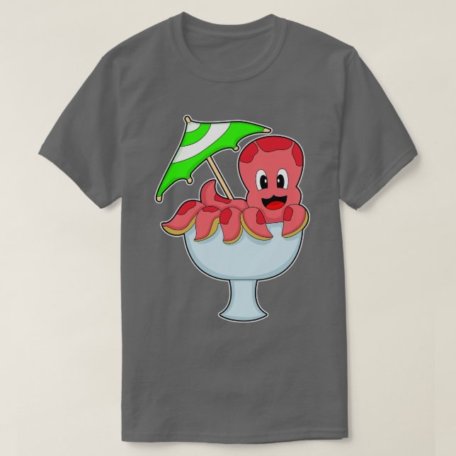 Camiseta Guarda-chuva coquetel do Partido Octopus (Frente do Design)