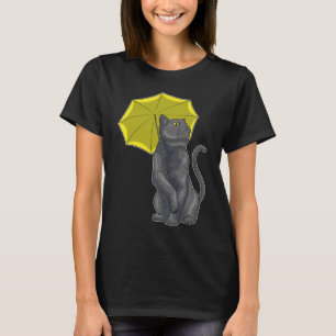 Camiseta Guarda-chuva de chuva de gato