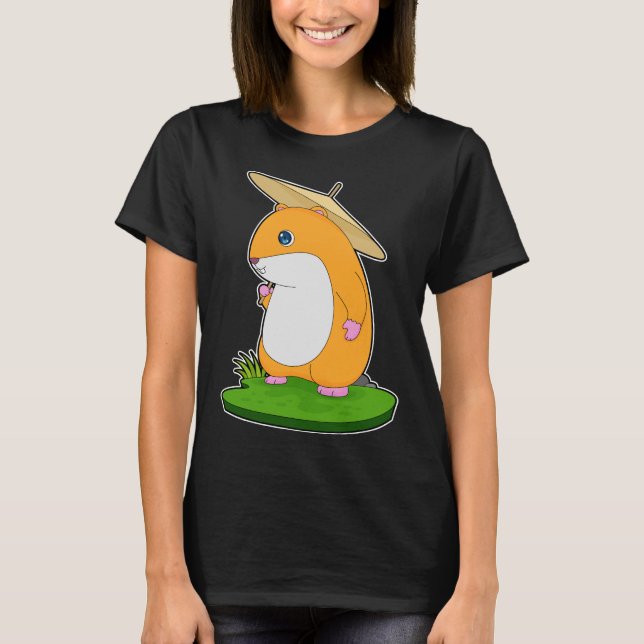 Camiseta Guarda-chuva de chuva de Hamster (Frente)