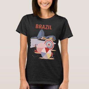 Camiseta Guarda-chuva de Praia do Rio Brasil Viagem Retro
