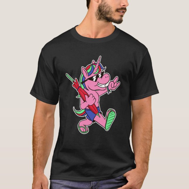 Camiseta guarda-chuva de verão unicórnio (Frente)