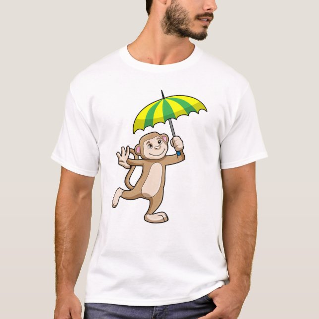 Camiseta Guarda-chuva macaco (Frente)
