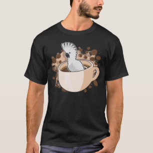 Camiseta Guarda-Chuva No Papagaio De Pássaro De Café