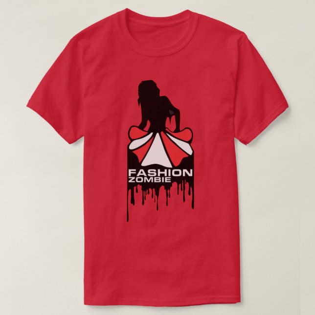 Camiseta guarda-chuva zombie da moda halloween (Frente do Design)