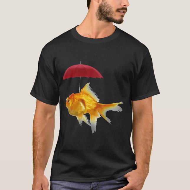 Camiseta guarda-chuvas de peixe (Frente)