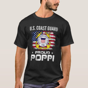 Camiseta Guarda Costeira Americana Poppi Orgulhosa Com Band