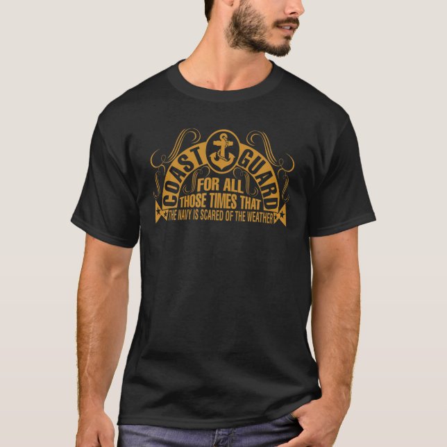Camiseta Guarda Costeira Para Aqueles Tempos Marinho Assust (Frente)