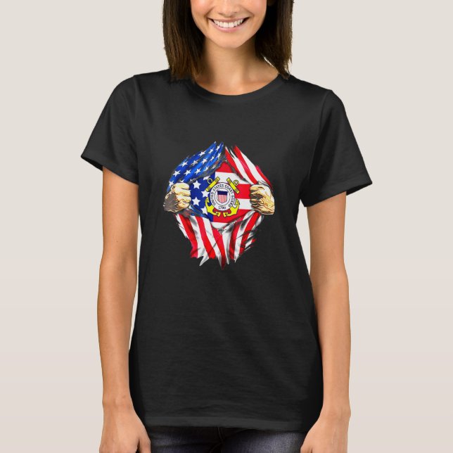 Camiseta Guarda Costeira Us Flat (Frente)