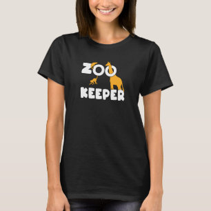 Camiseta Guarda zoológico Girafa Animais Zoológico Cuidado